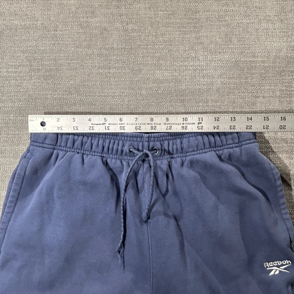 Reebok Joggers Mens Medium Navy Blue Good Fleece Zipper Pocket Sweatpants